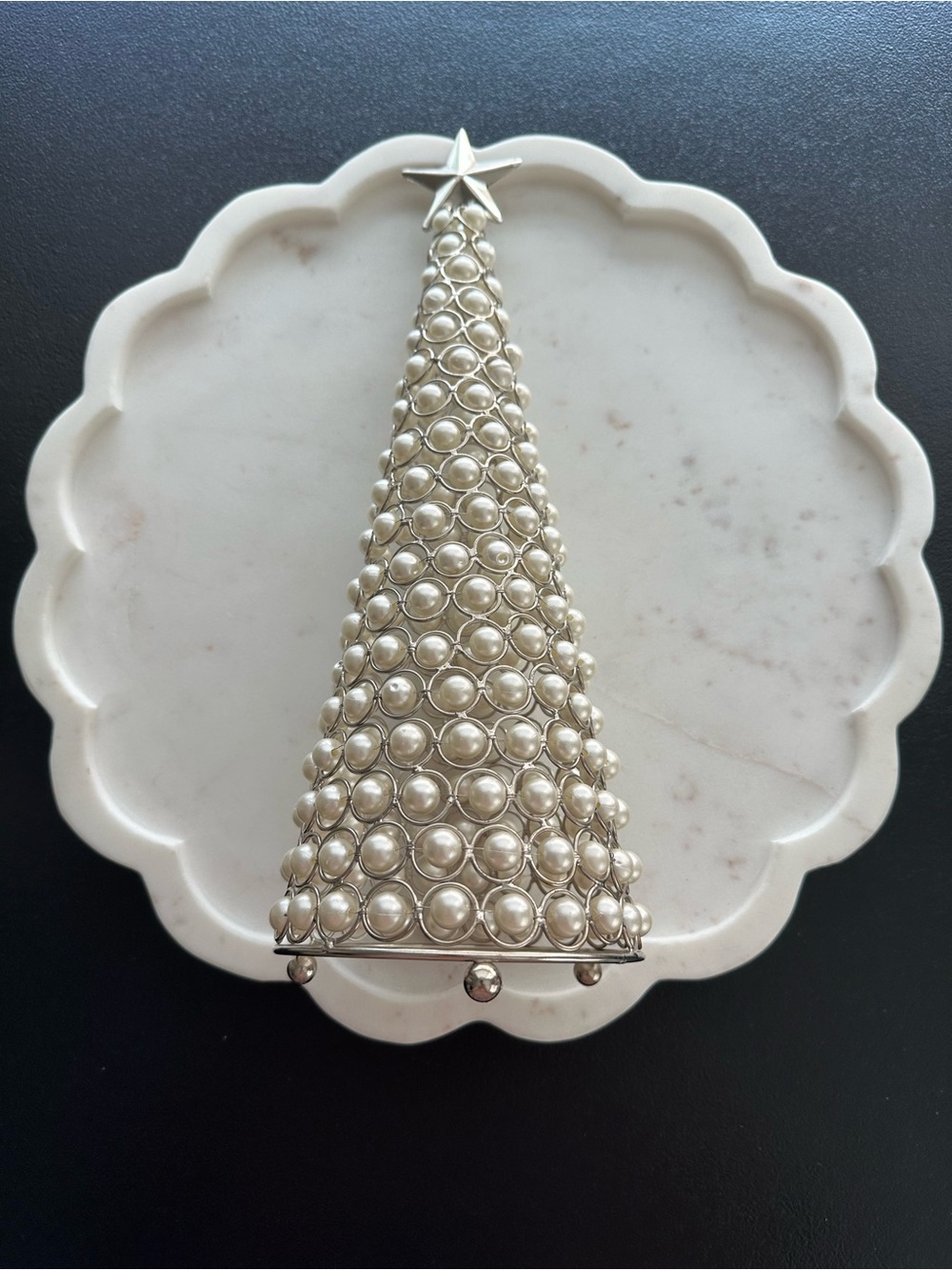 Rachel Zoe ~ Faux Pearl Christmas Tree with Star 15 Inches